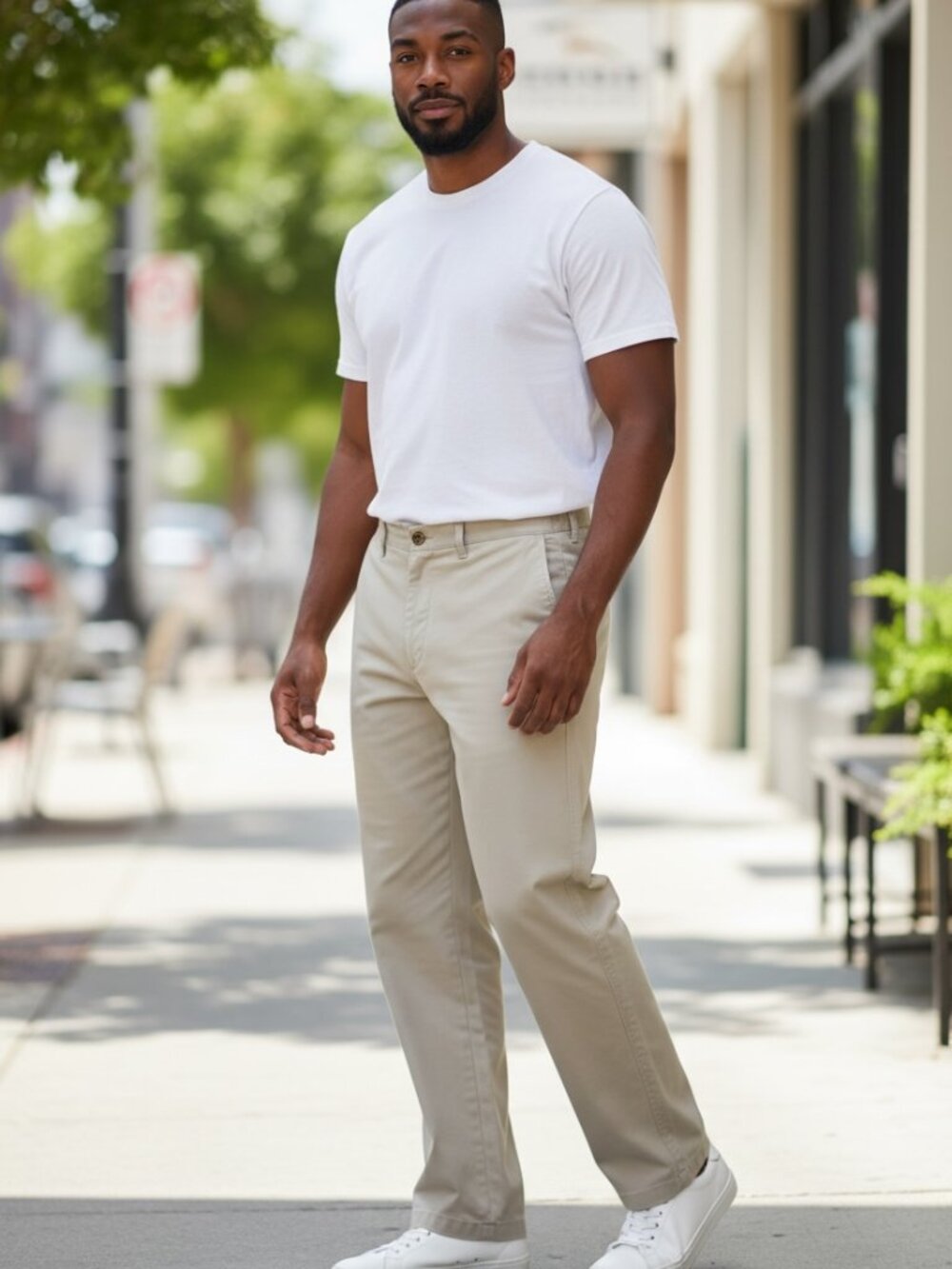 44x29 Khaki Beige Taupe Comfort Expandable Stretched Elastic Waist Men Pants